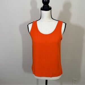 Vibrant Orange Fitted Sleeveless Tank Top